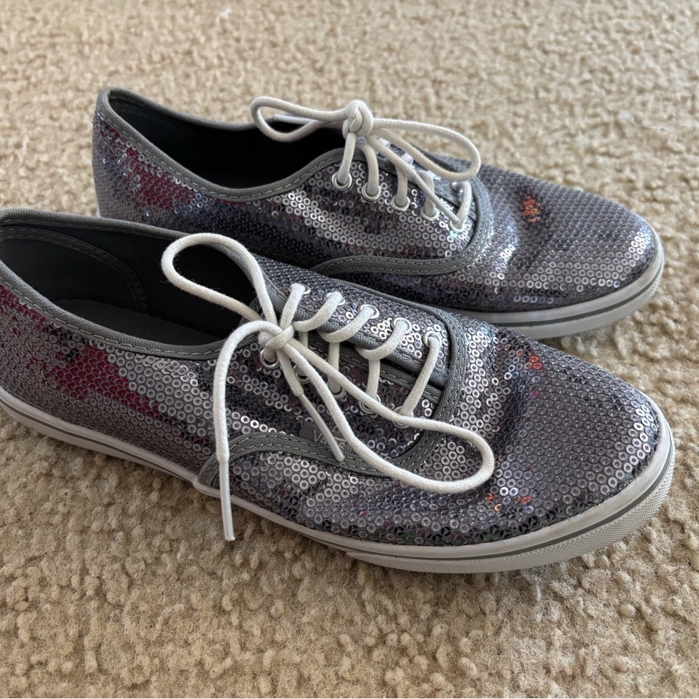 Vans Silver Sequin Sneakers